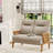 48" Upholstered Loveseat Sofa With Rattan Arms-1652423432