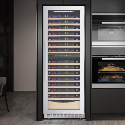 R.W.Flame 23.4" 112 Bottles Dual Zone Built-in/Freestanding Wine and Beverage Refrigerator
