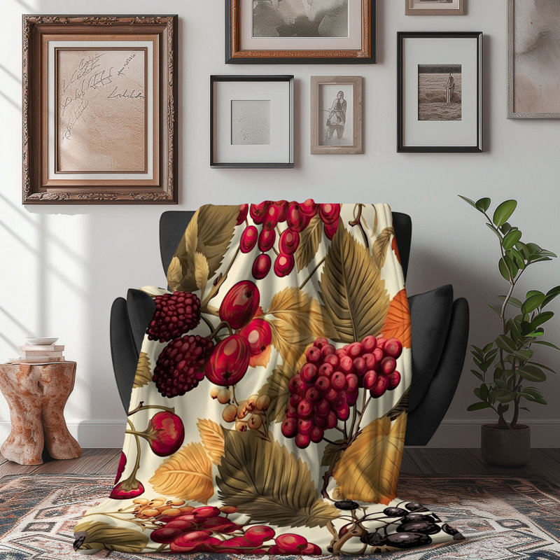 Ruby Orchard Retreat - Couverture Sherpa de qualité supérieure 1 pièce, L 60 po x L 80 po