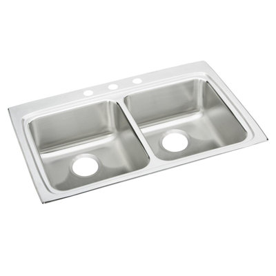 Évier de cuisine à double cuves l 33 po x l 22 po Lustertone