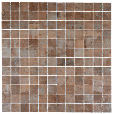 Carrelage mosaïque carré en verre recyclé taupe 12 x 12 po Lucenza (10,6 pieds carrés / caisse, paquet de 10)