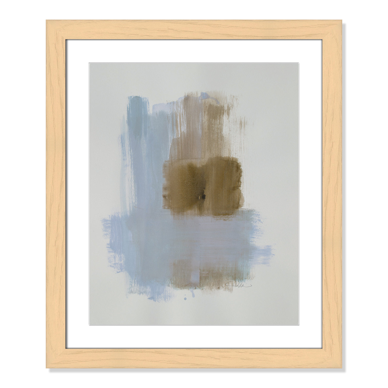 Esmeray "Powder Room Wash IV" Print, 27" H x 23" W x 1.25" D, Natural Cube Frame Matted