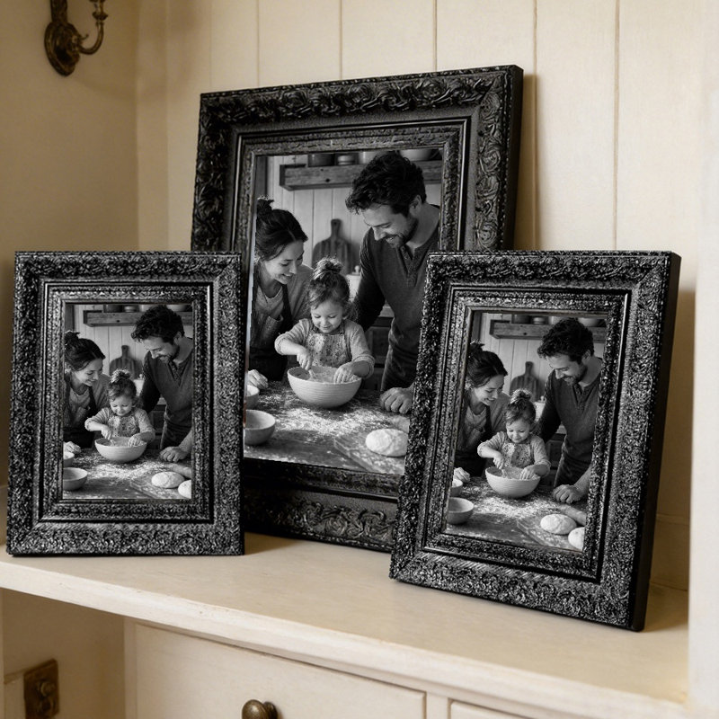 Cadre 1 photo noir orné pour photos et cadeaux d'anniversaire 11 "x 14", Black, 1, 11" W x 14" H