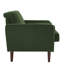 Fauteuil club capitonné avec accoudoirs carrés en velours côtelé vert Iliana avec 2 coussins-1412497956
