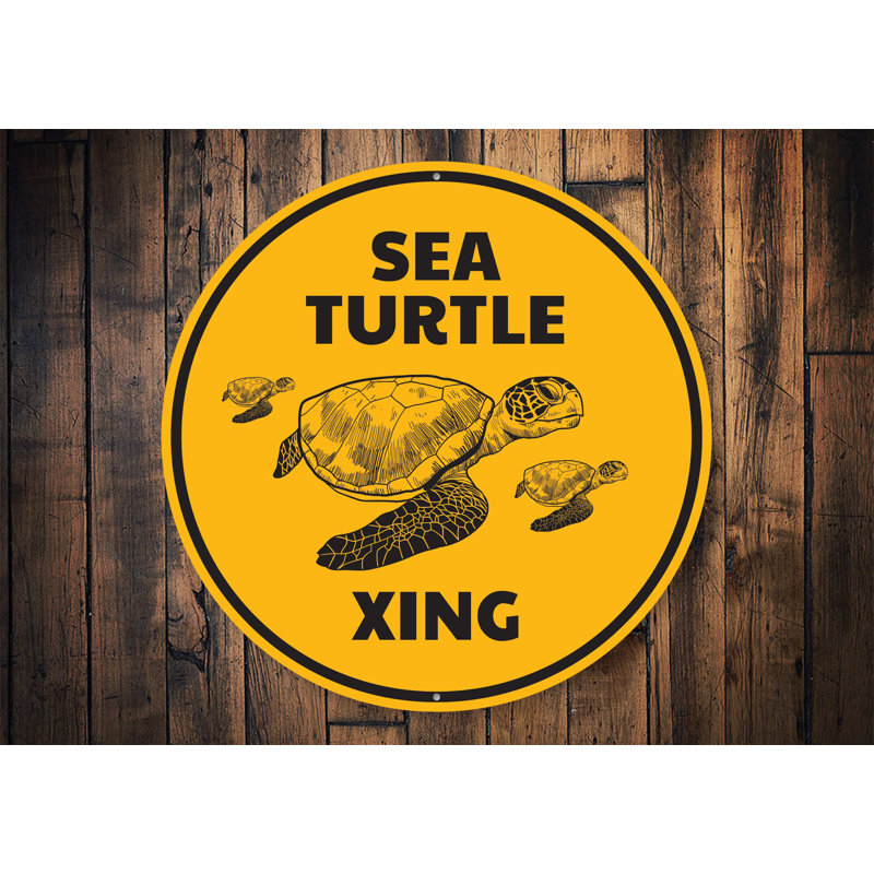 Panneau en aluminium «Turtle Crossing», H 12 po x l 12 po x P 0,04 po