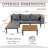 Luxury Patio Furniture Set In Gray｜ L-Shaped Acacia Wood Sofa With Side Table｜Removable Cushions And Coffee Table｜Outdoor Conversation Sectional Sofa For Backyard, Porch-920085914