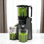 Extracteur de jus à pressage à froid, extracteur de jus à mastication lente, extracteur de jus de 350 W, grande goulotte d'alimentation de 5,3 po pour légumes et fruits entiers, extracteur de jus facile à nettoyer