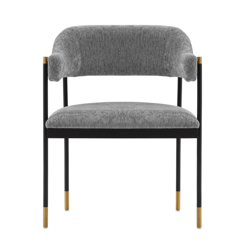 Fauteuil en chenille de métal gris Lia, Gris
