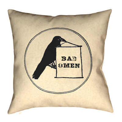 Katelyn Smith Bad Omen Raven Throw Pillow