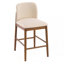 Élégant tabouret de comptoir rembourré en bois d'intérieur, ensemble de 2, avec coussin confortable et structure en bois d'hévéa durable