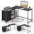 Marayah L-Shaped Steel Computer Desk with Built-In Electrical Outlet-390267883