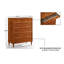 Ingraham 35.4" Mid-Century Solid Wood Cane 5-Drawer Tall Dresser