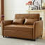 Oaklyn 51.57" Convertible PU Leather Loveseat Sleeper Bed with  3 USB Ports-129155616