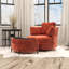 Fauteuil d'appoint pivotant avec repose-pieds de rangement-1025068747