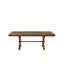 Table de salle à manger rectangulaire en tréteaux gris et chêne brun, feuille amovible de 18 po, plateau en bois de placage de bouleau, base solide, plateau de référence à poids limite de 100 lb, paramètre de charge