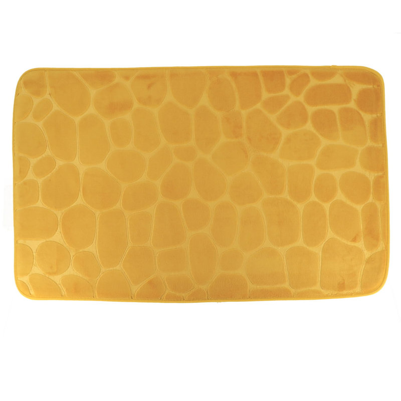 Cobble Stone Mat Non-Slip Bath Mat, Yellow Mustard
