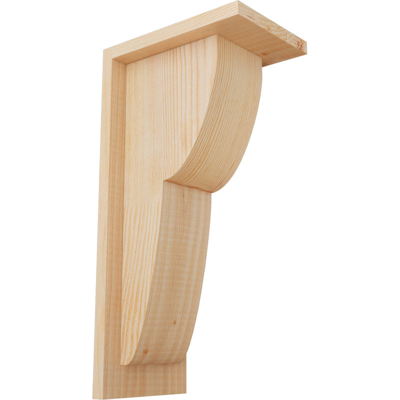 Corbeau Crestline avec contre-plaque, H 16 po x l 5,5 po x P 8 po, Sapin de Douglas, Lisse