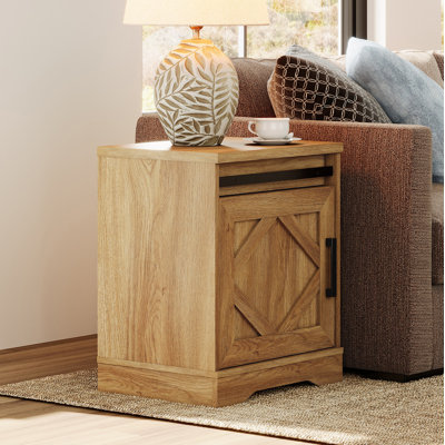1-Drawer Manufactured Wood Nightstand with Cabinet
