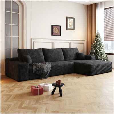 107" Cloud Sectional Couch with L-Shape Chaise and No Assembly