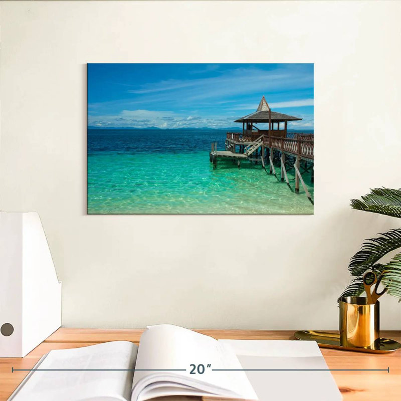 Gillard Pier, vue sur l'océan, H 8 po x l 12 po