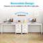 Bureau réversible 48 po à 3 tiroirs avec crochets, bacs de rangement en tissu pour bureau personnel, blanc-133879738-133879740
