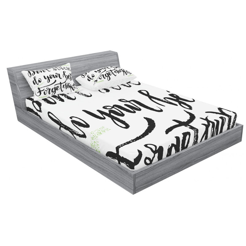 Saying Microfiber Sheet Set, Queen Sheet Set + Fitted Sheet + 2 Pillowcases