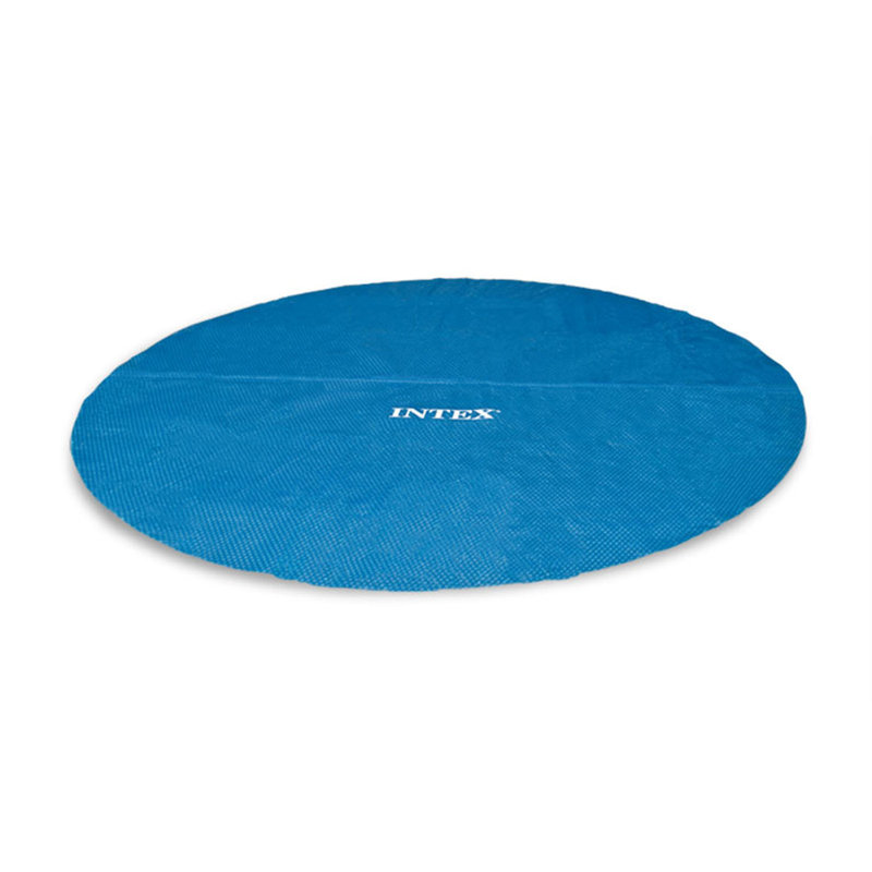 Intex 12 Foot x 30 In. Easy Set and Metal Frame Pool w/ Solar Cover Tarp, Blue