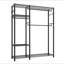 Portant pour vêtements, portemanteaux robustes, 6 portemanteaux à niveaux ajustables avec structure en acier, garde-robe avec capacité de charge de 800 lb avec 3 tringles pour la chambre à coucher, le magasin de vêtements, le couloir