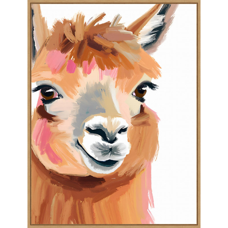 «Alpaca» par Iniyah, reproduction d'art sur toile encadrée, H 42 po x l 32 po