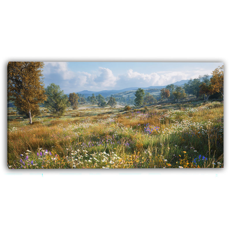Art mural sur toile Hills of Bloom, H 24 po x l 48 po