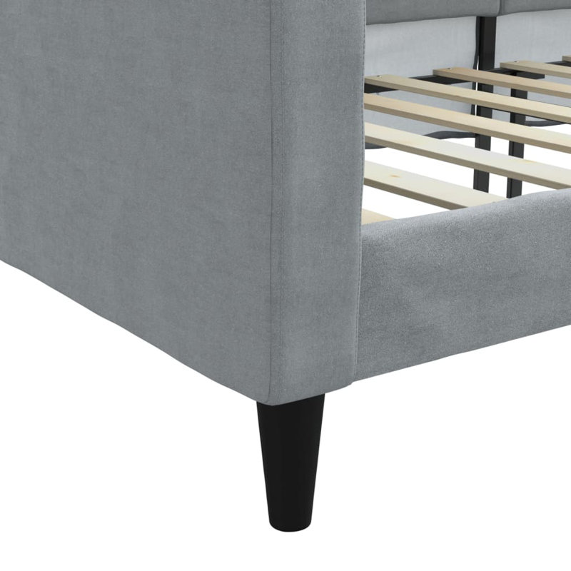 Lit de jour simple en bois massif, Gris clair