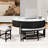 Modern Round Lift-Top Coffee Table with Storage & 3 Ottoman-513693926