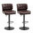Modern Adjustable & 360° Swivel Bar Stools Set Of 2 - 30" Bar Height Upholstered Fabric, BIFMA Certified For Kitchen Island & Home Bar, Brown