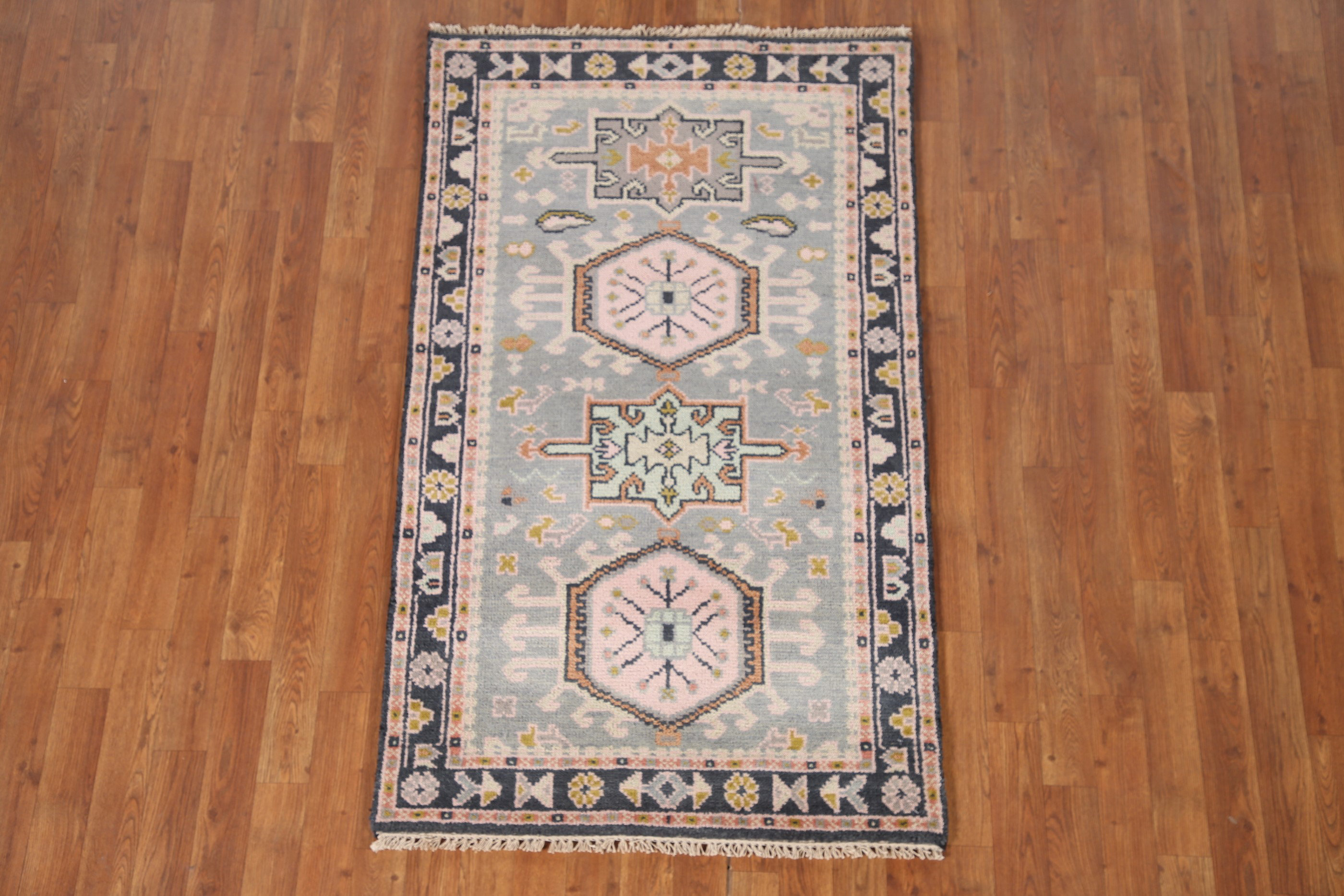 Bungalow Rose Gray Traditional Indian Wool Rug 3x5 | Wayfair