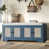 Beige / bleu marine antique