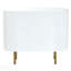 Commode à trois tiroirs de style Mid-Century en bois cannelé blanc et métal doré - Finition blanche