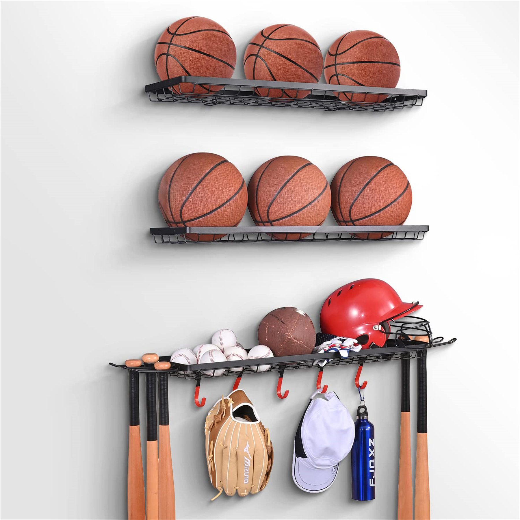 Arlmont & Co. Nashayla Steel Wall Mounted Sports Rack Wayfair