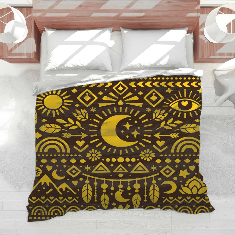 Sun Moon Stars Pattern Comforter, Twin Extra Long