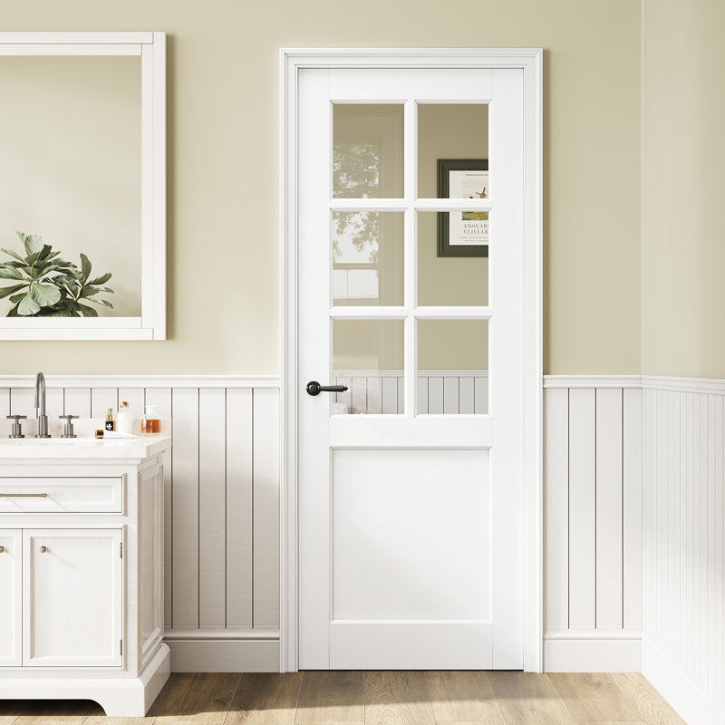 Porte standard standard 28 "x 96" en verre manufacturé 6-Lite, 28 po x 96 po