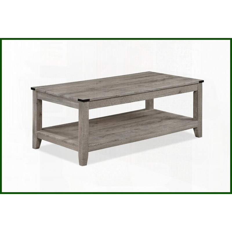 Ensemble de 3 tables basses rustiques gris et brun avec tablette - rectangulaire Tables de bout carrées pour le salon, assemblage facile