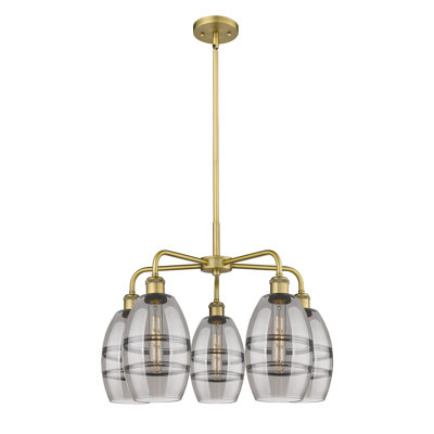 Dundrod 5 - Light Steel Dimmable Round / Oval Chandelier