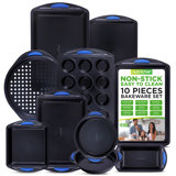 NutriChef 10 Piece Non-Stick Steel Bakeware Set