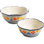 Ensemble de 2 bols en grès peints à la main Gibson Home - Bols élégants d'inspiration européenne, durables et polyvalents 