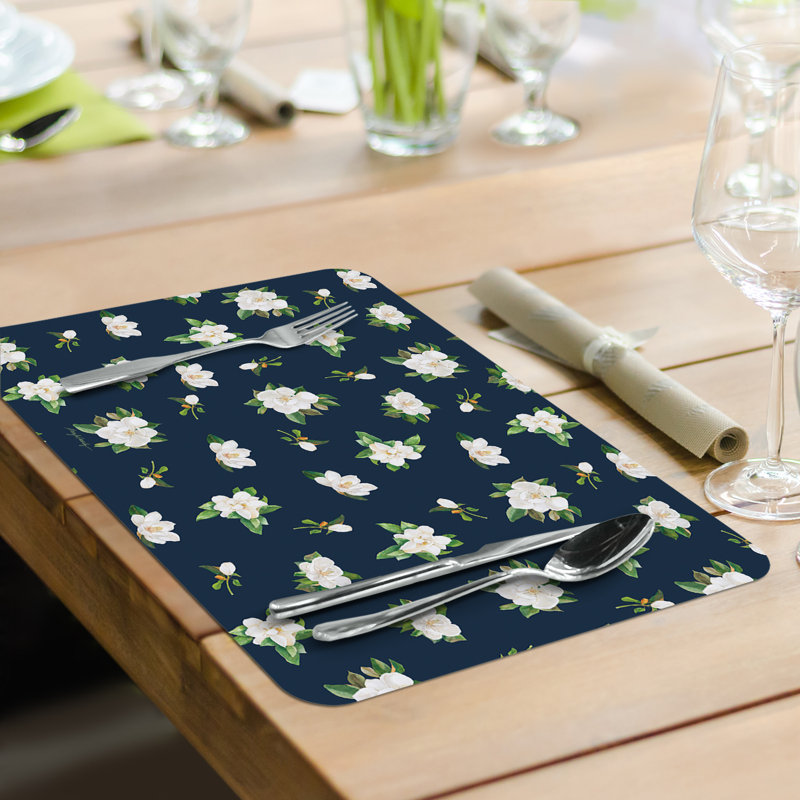 Magnolia In Bloom Reversible Rectangular Easy Care Placemats