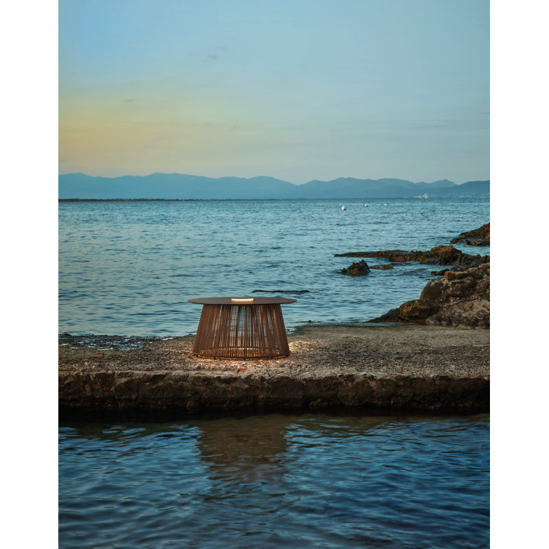 Table d'extérieur à DEL Nit, Pierre, Brun, 31.5"