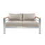 Causeuse d'extérieur en aluminium Cora, structure argentée avec coussin