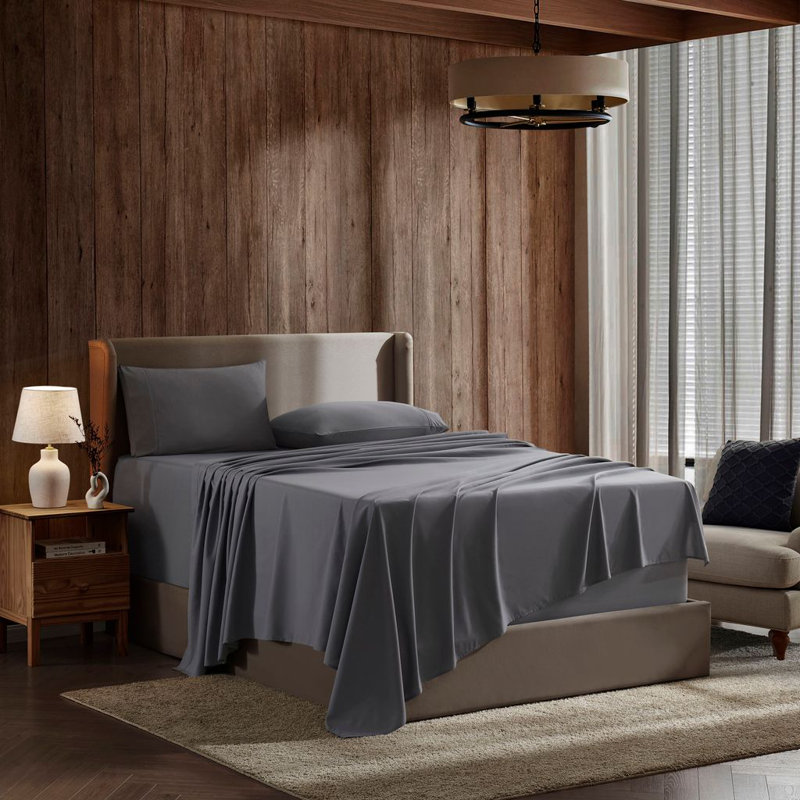 Ensemble de draps ultra doux et respirant Hotel Collection, Gris, Grand lit court pour véhicule récréatif