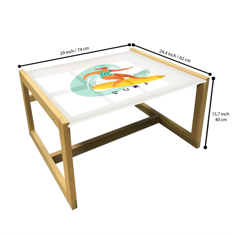 Jaetyn Trestle Coffee Table, 40cm H x 74cm W x 62cm D