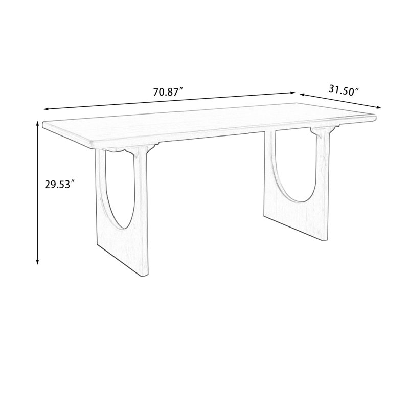 Table de salle à manger 62,99 po, H 29,53 po x L 70,87 po x l 31,5 po