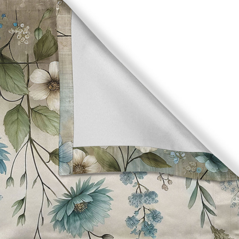 Floral Tailored Kitchen Curtain, 55" W x 36" L